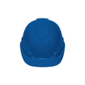Casco de seguridad ventilado, ajuste de matraca, azul