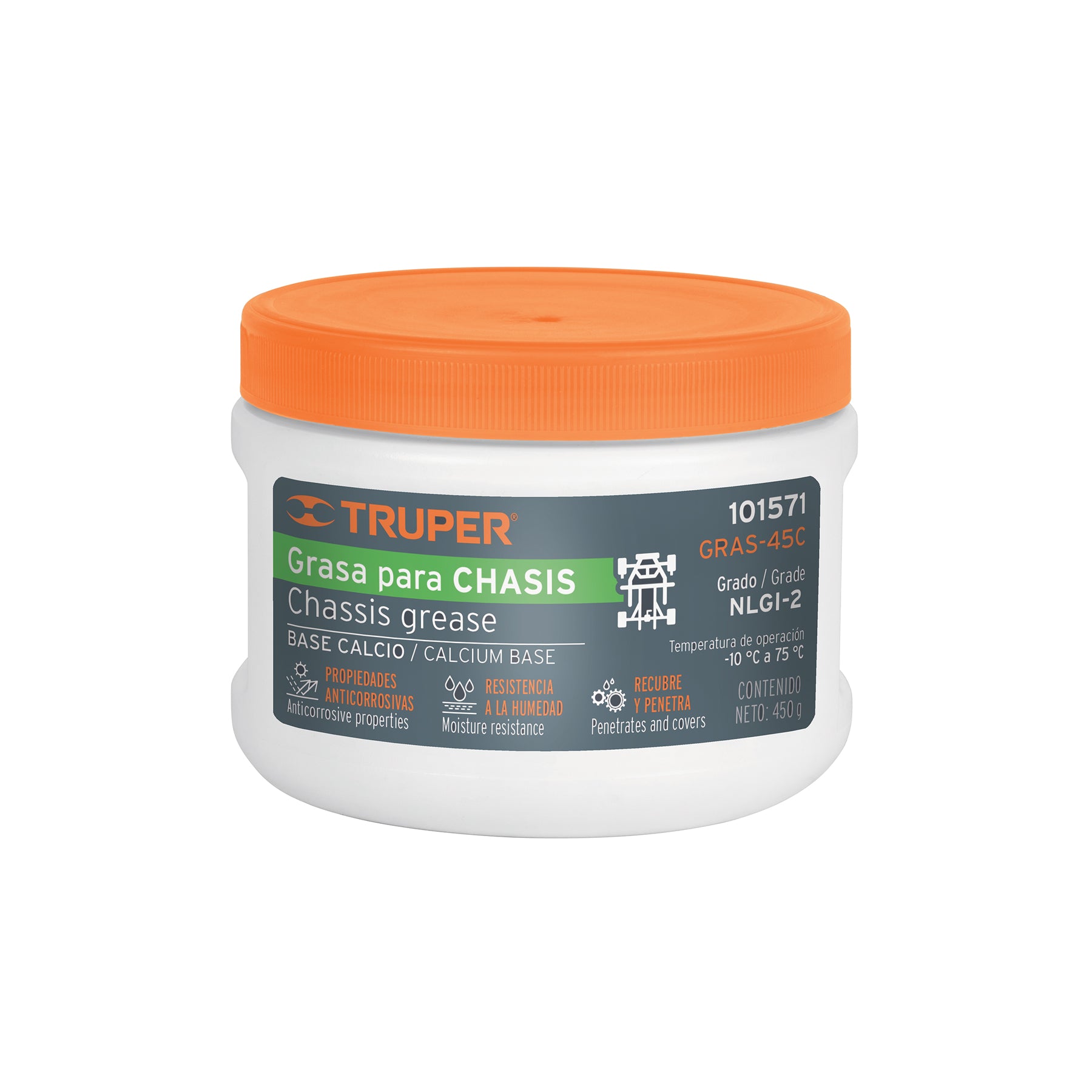 Grasa lubricante para chasis, base calcio, 450 g, TRUPER