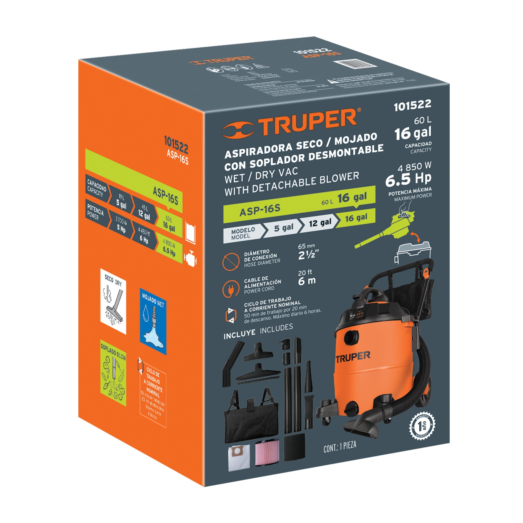 Caja de empaque de repuesto para ASP-16S, TRUPER