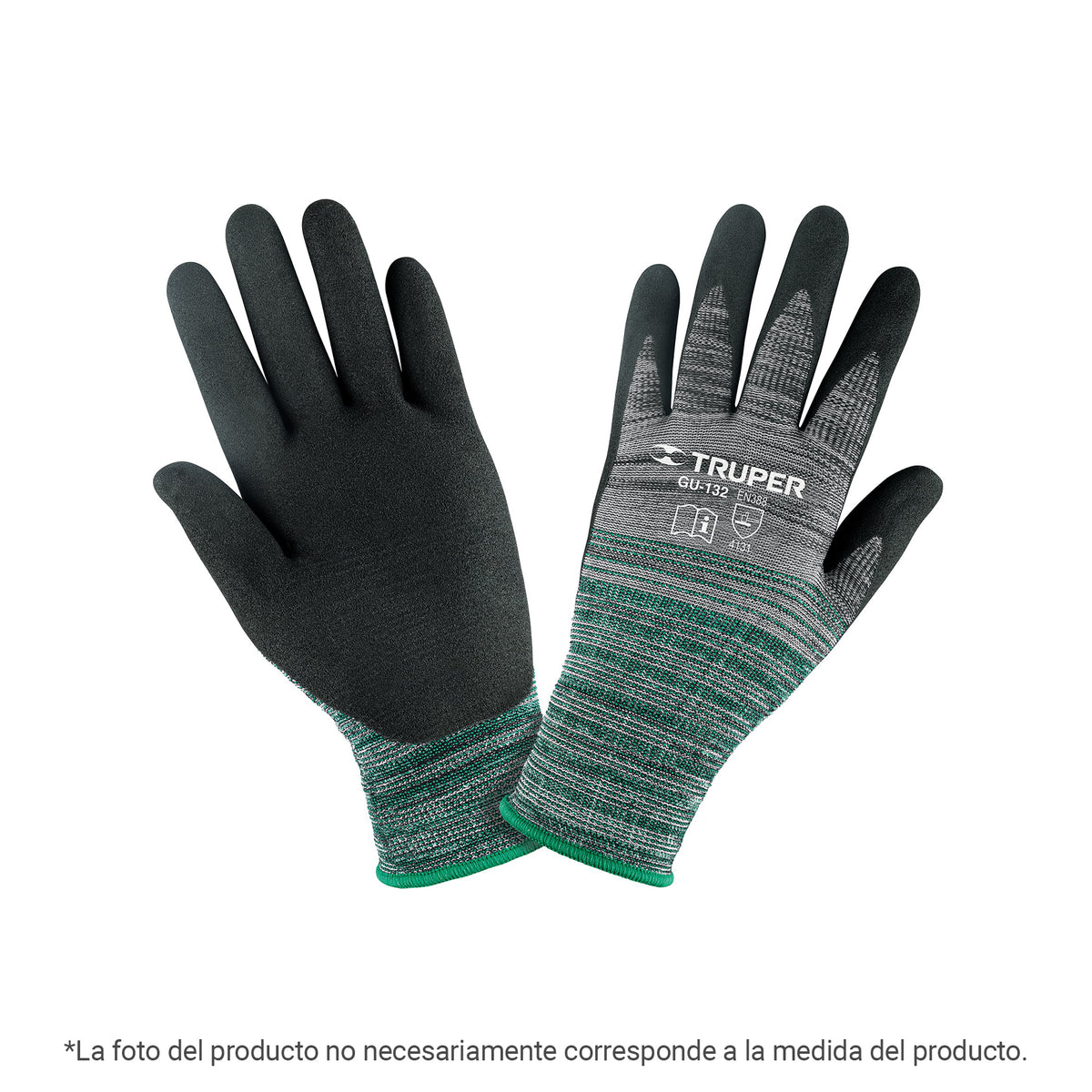 Guantes de nylon recubiertos de nitrilo arenoso, XCH, TRUPER