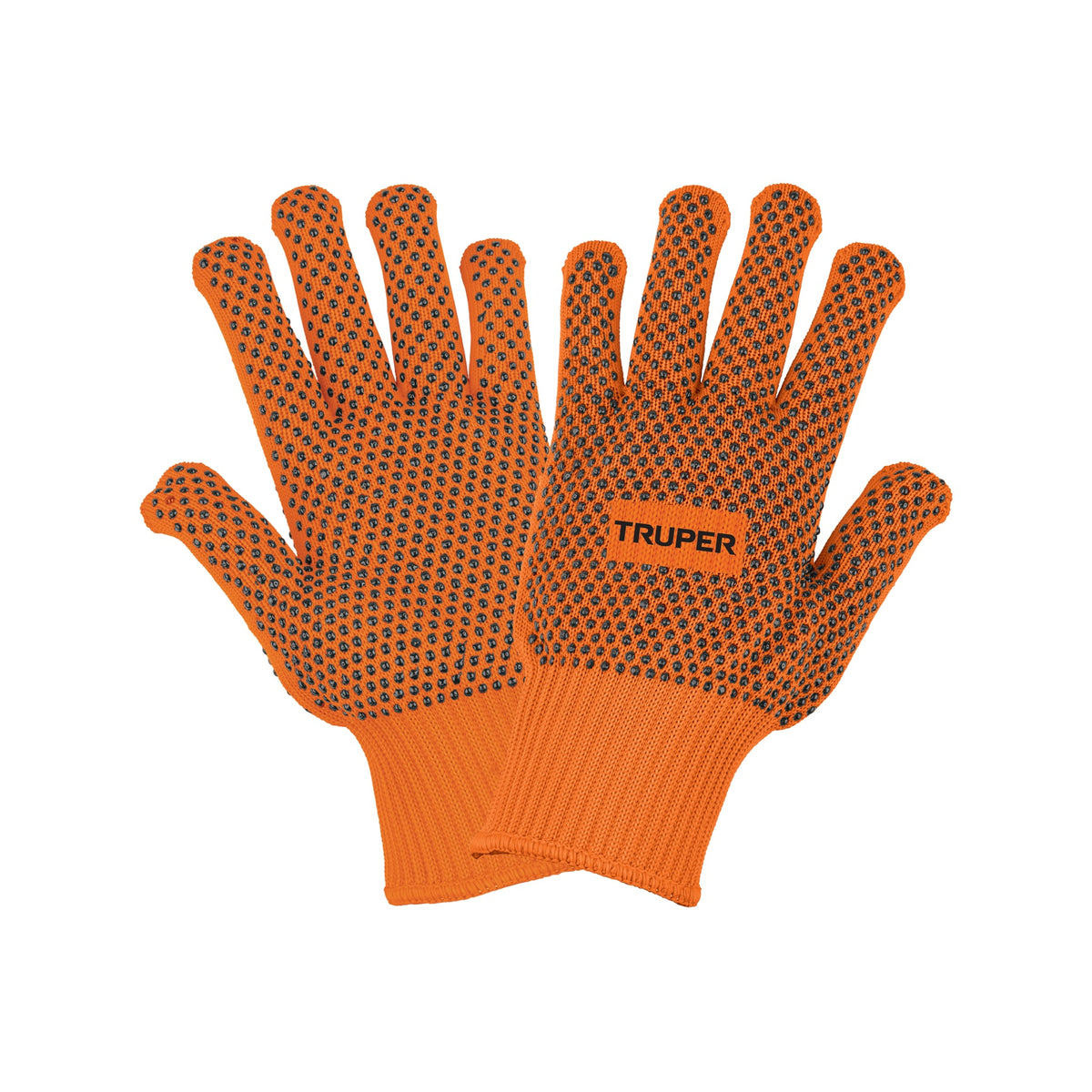 Guantes de algodón con puntos de PVC en palma y dorso,TRUPER