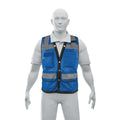 Chaleco seguridad reforzado azul con bolsas, M, EXPERT