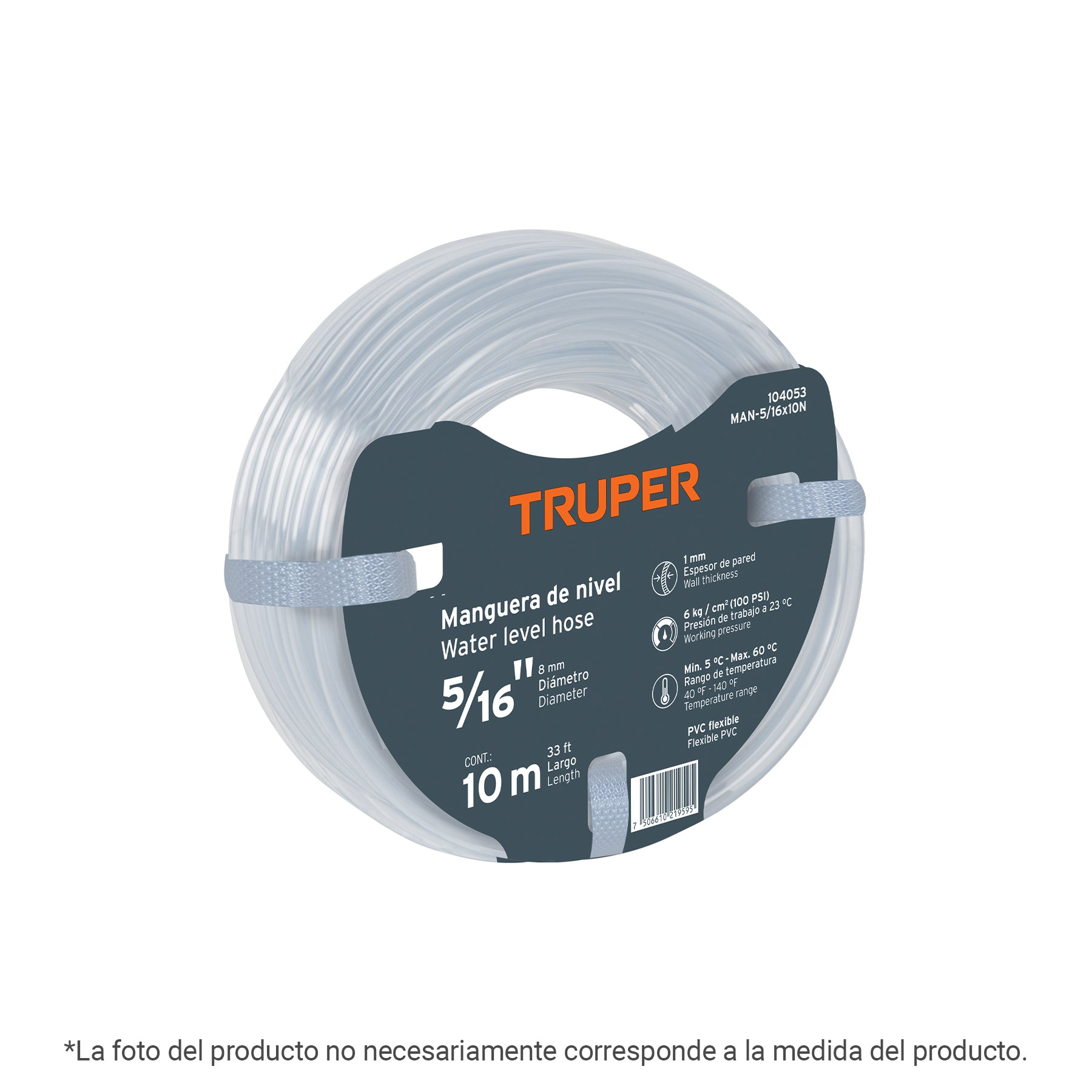 Manguera de Nivel, 3/8', rollo de 3m, TRUPER