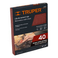Lija de esmeril roja grano 40 de óxido de aluminio, TRUPER