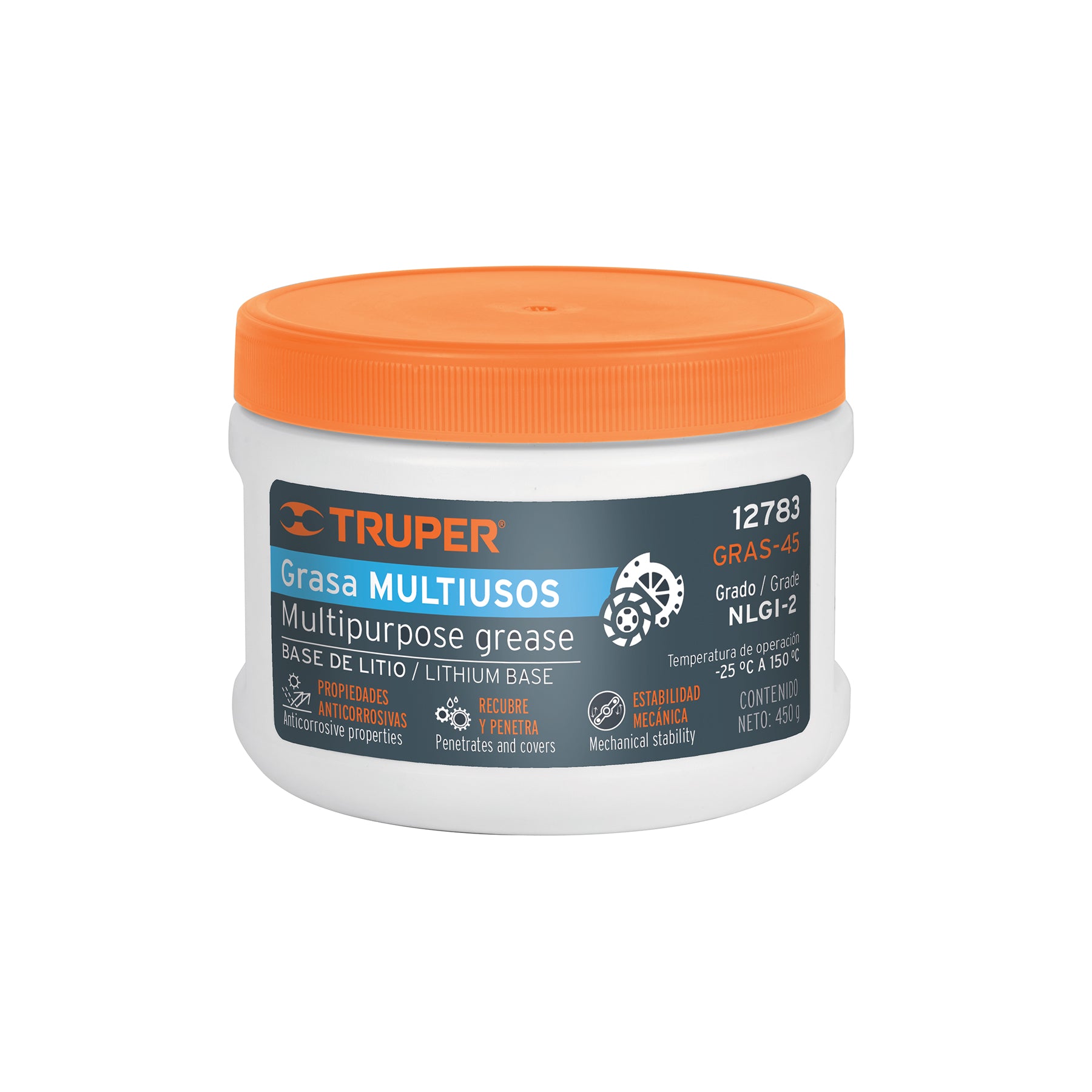 Grasa lubricante multiusos, base litio, 450 g, TRUPER