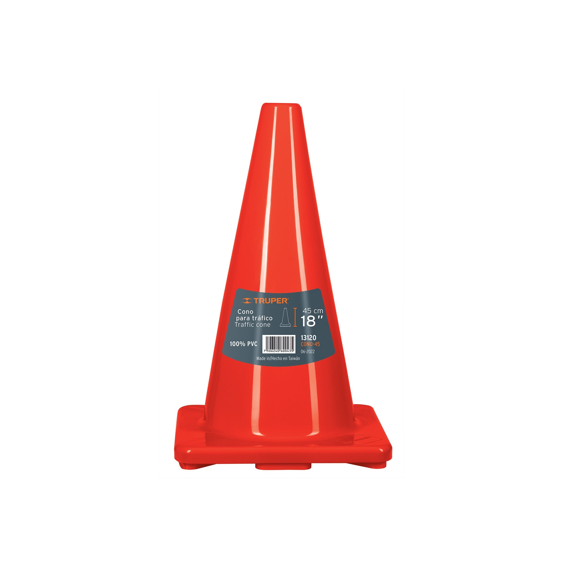 Cono de precaución de 45 cm de PVC, TRUPER