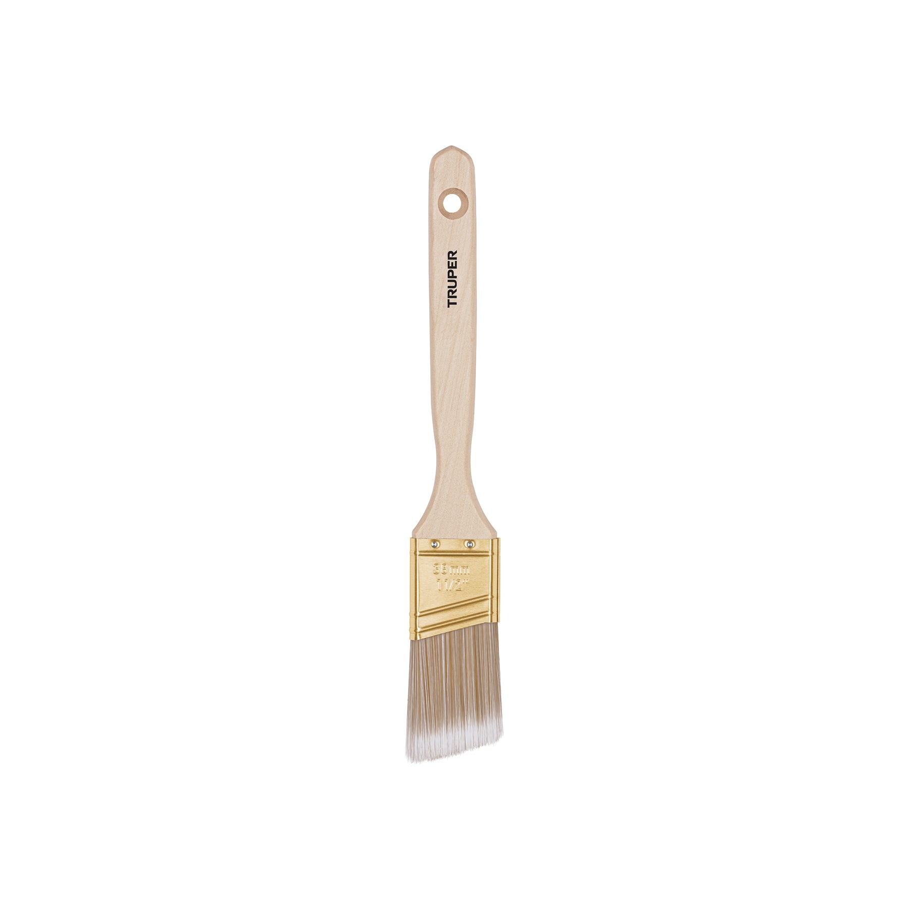 Brocha cerdas sintéticas 1-1/2' corte angular, mango madera