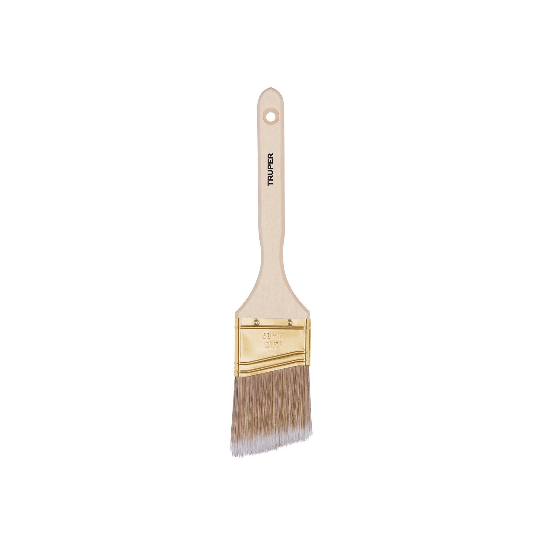 Brocha cerdas sintéticas 2-1/2' corte angular, mango madera