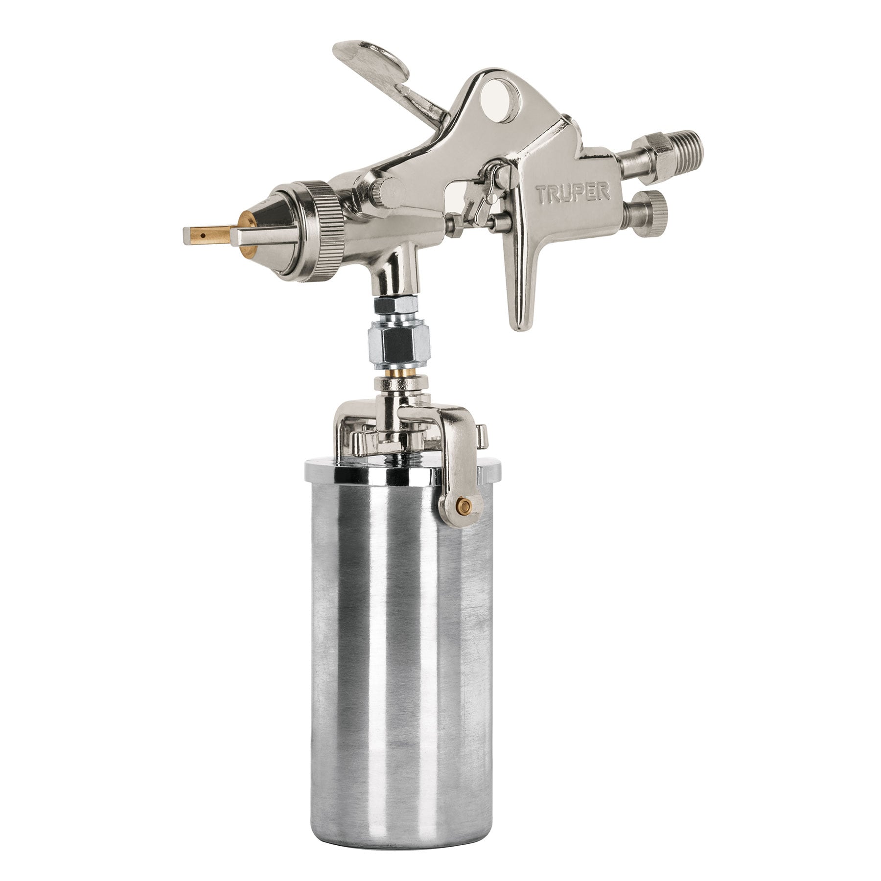 Pistola compacta p/retoque HVHP vaso alum, 1.5 mm, TRUPER