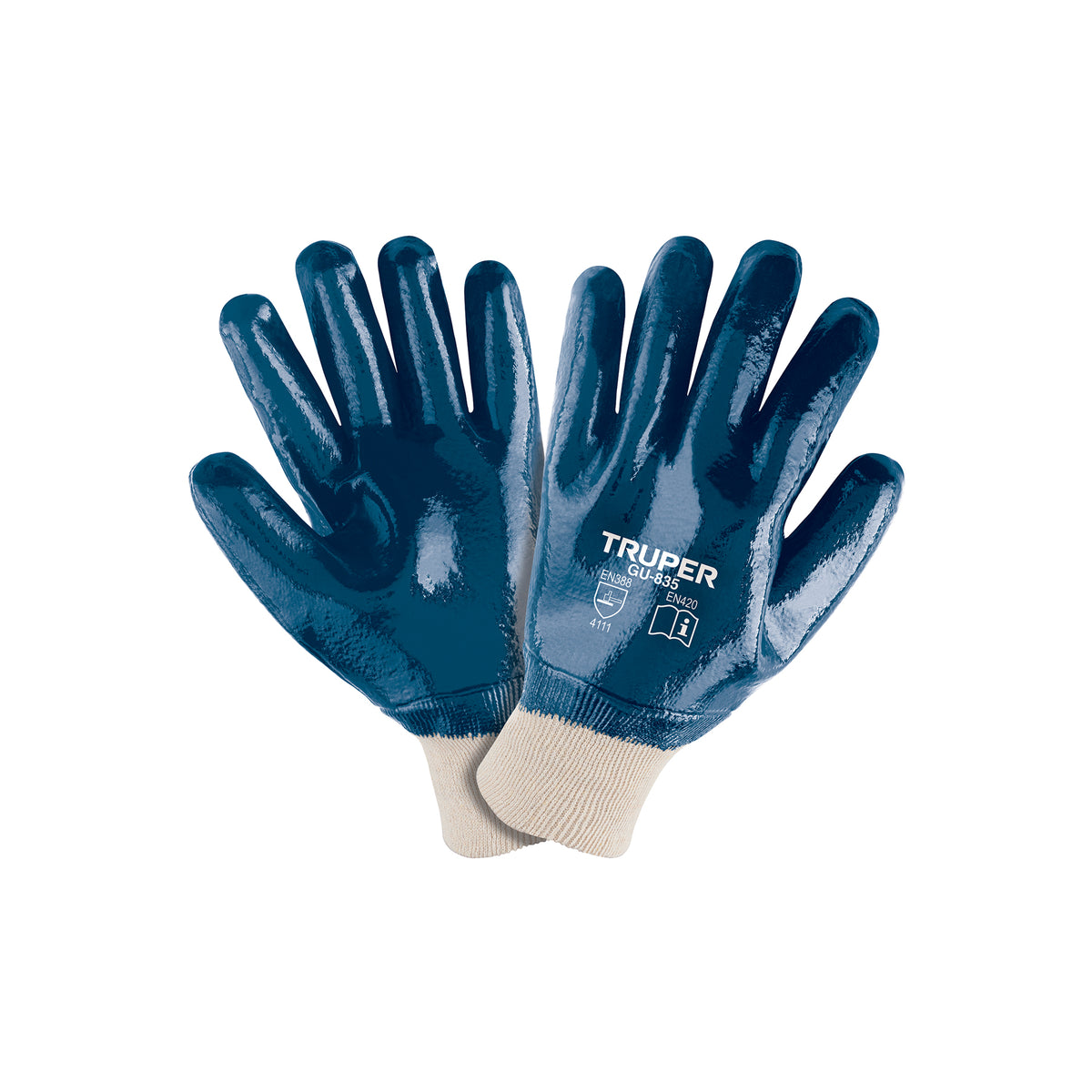 Guantes de algodón recubiertos de nitrilo puño tejido,TRUPER