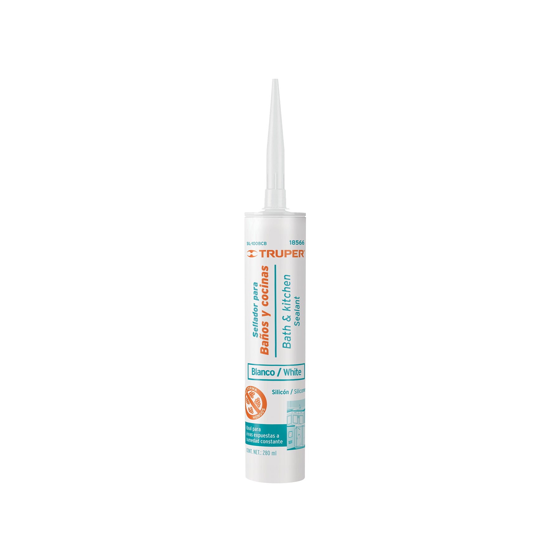 Sellador blanco para baños y cocinas, 280 ml, TRUPER