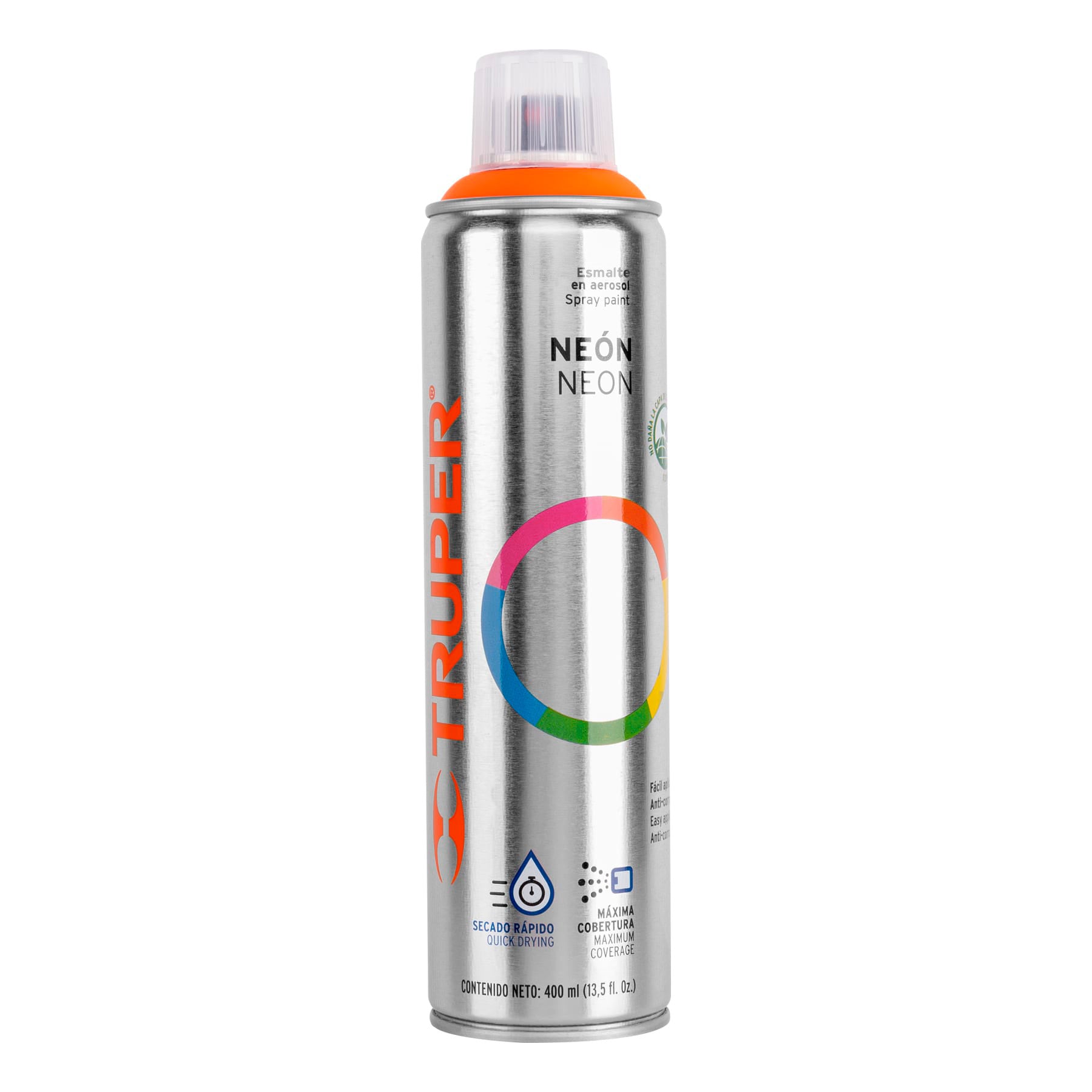 Pintura en aerosol, naranja neón, bote esbelto, 400 ml