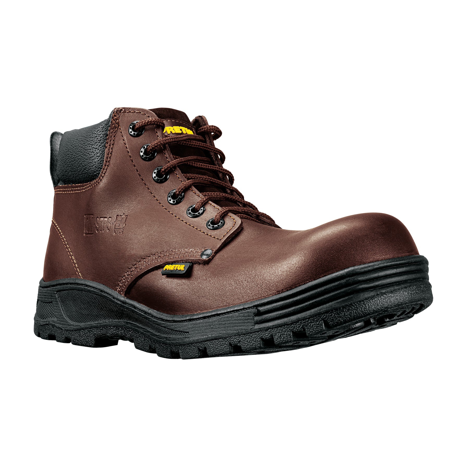 Bota de seguridad café, #29, casquillo de composite, PRETUL