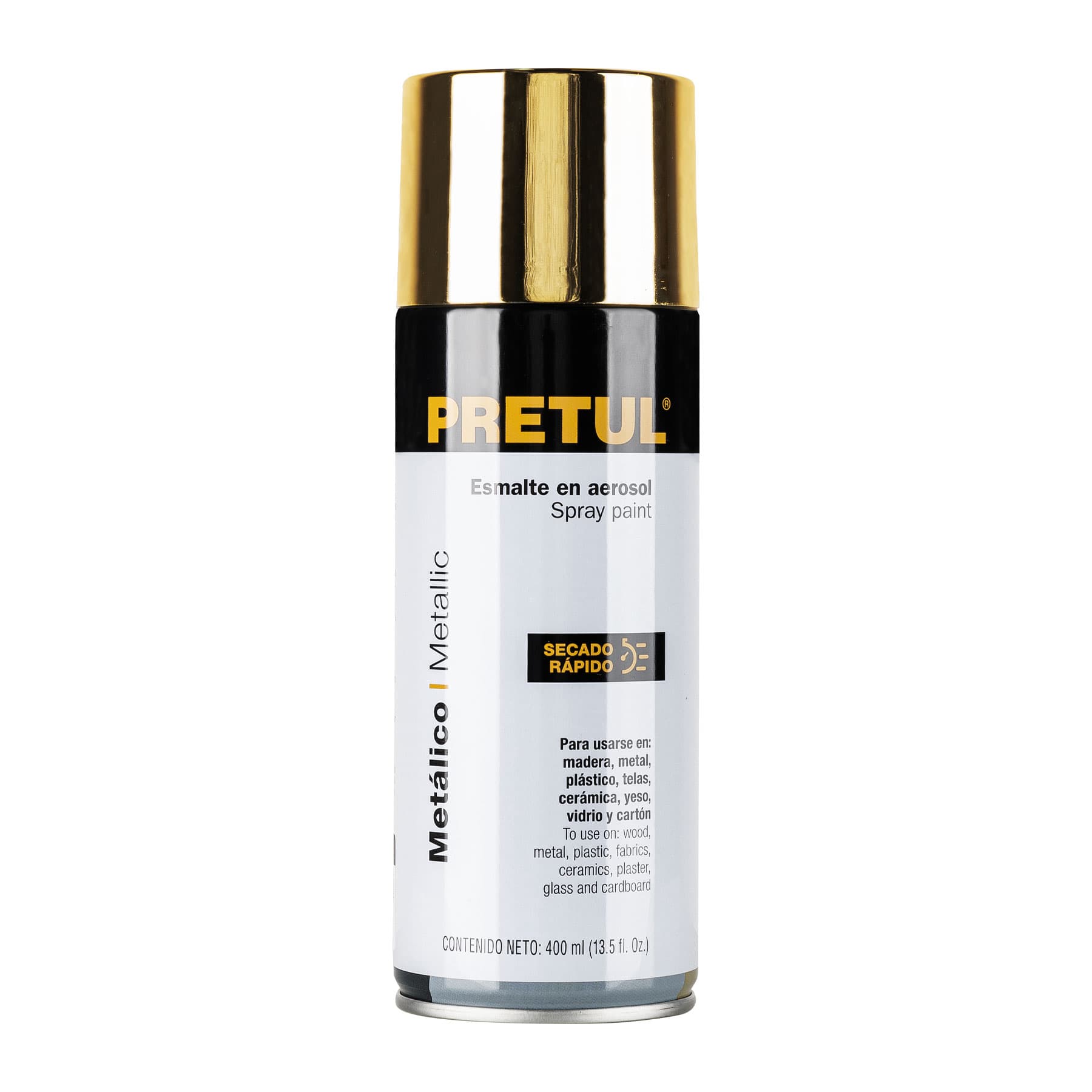 Pintura en aerosol, metálica, oro, 400 ml, PRETUL