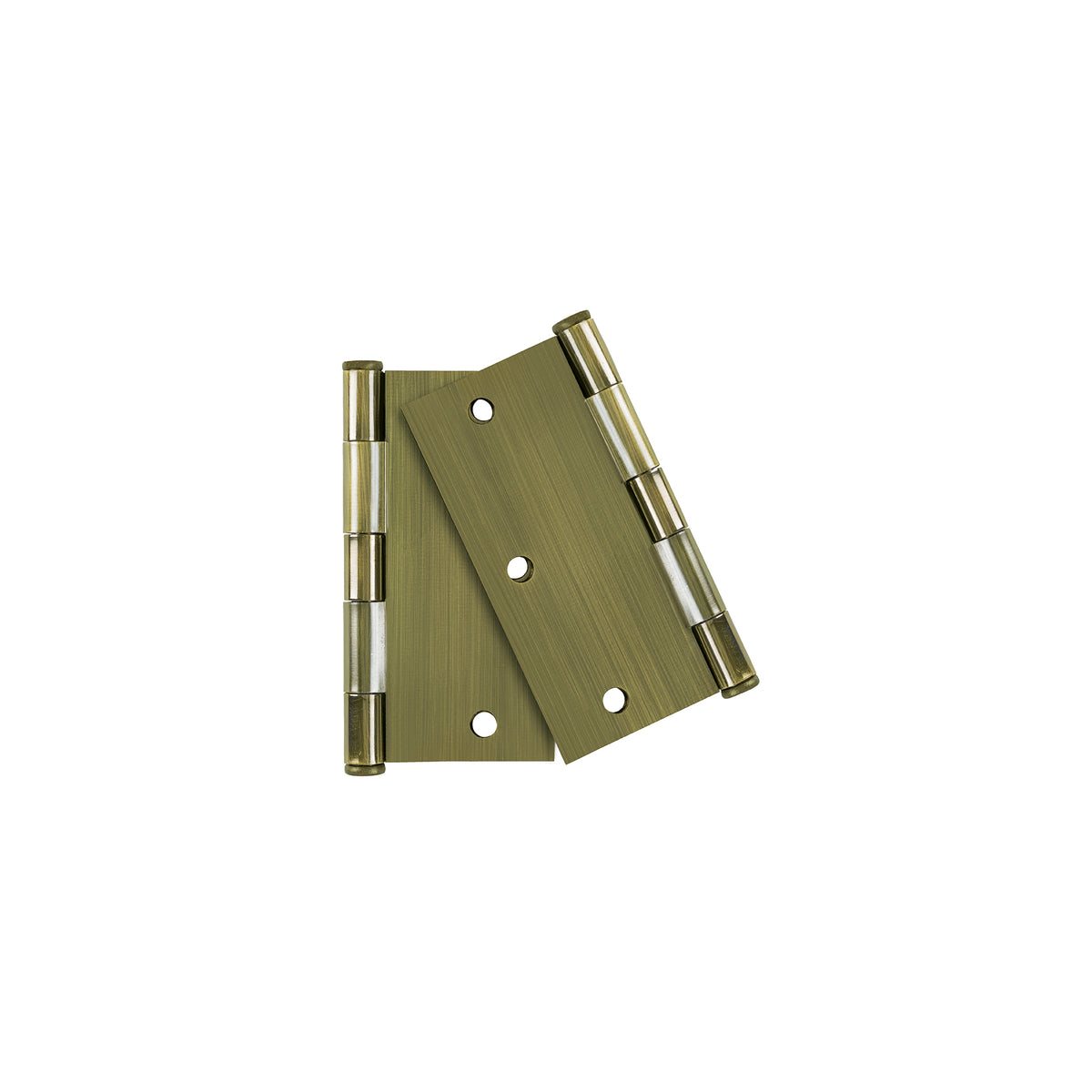 Bolsa c/2 bisagras cuadradas 3-1/2', plana, latón ant, BASIC
