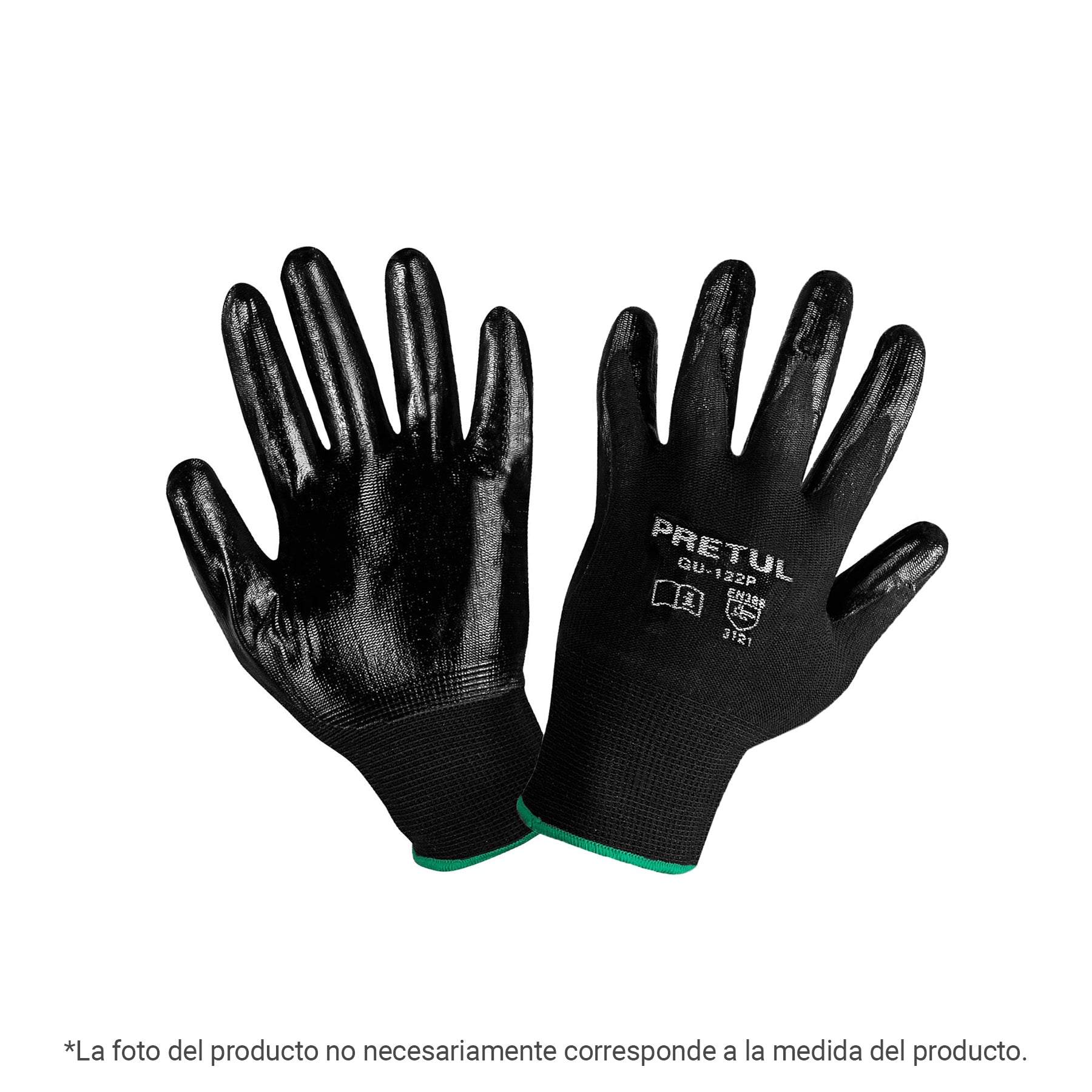 Guantes de nylon recubiertos de nitrilo, XG, PRETUL