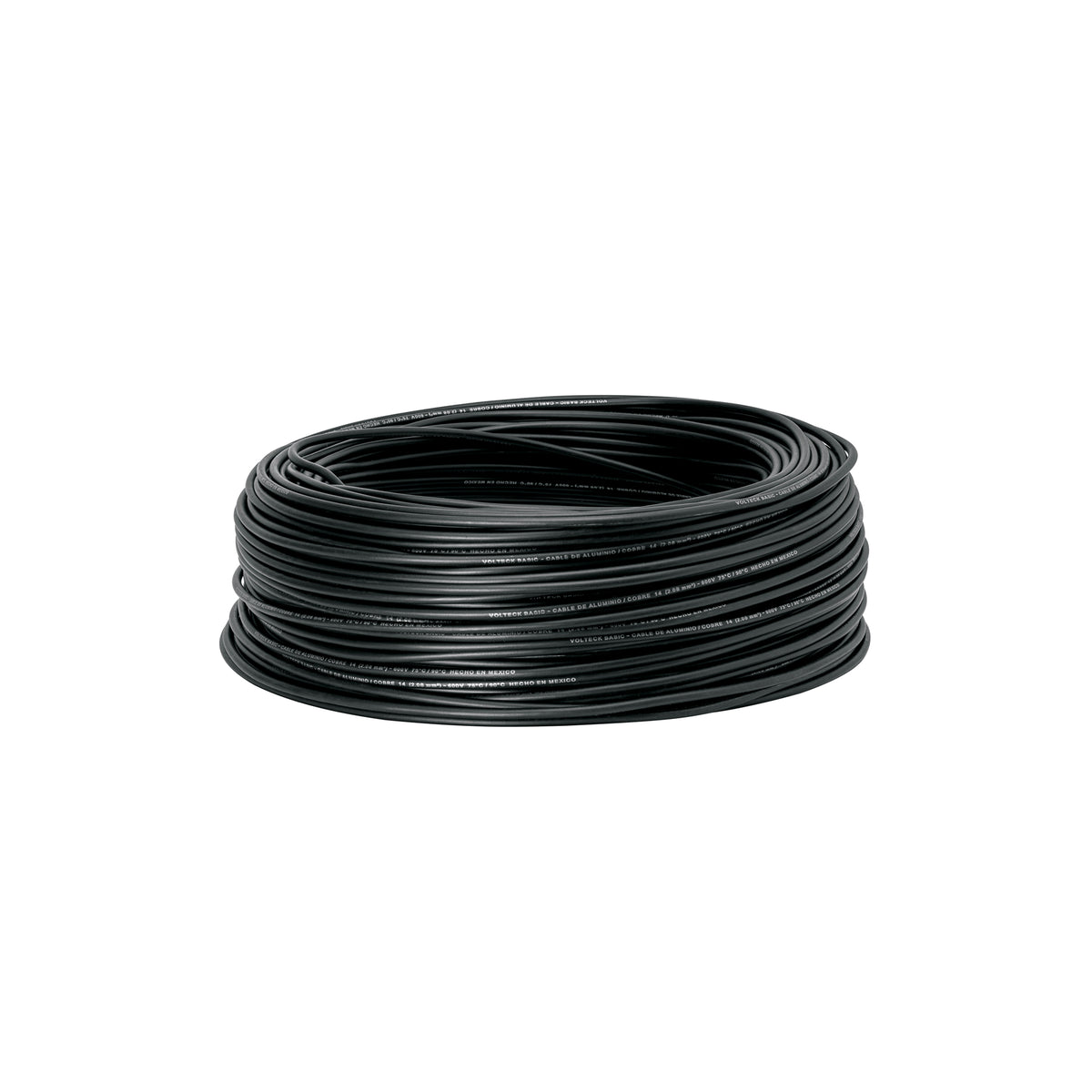 Rollo de 100 metros de cable THW CCA 14 AWG negro, BASIC
