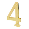 Número 4 de latón sólido 4', latón brillante, HERMEX