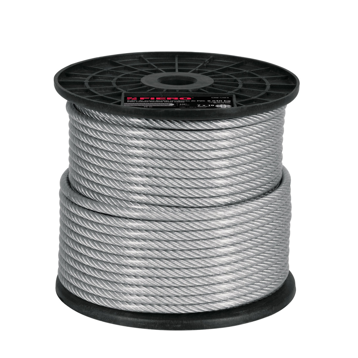 Metro cable flexible 1/4' acero 7x19 recubierto PVC, 75 m