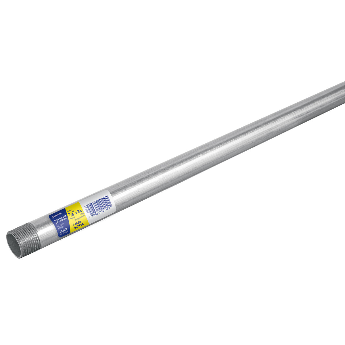 Tubo Conduit 3/4' pared gruesa (1.6 mm), et. amarilla, 3 m