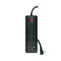 Multicontacto 6 entradas, 2 USB A 2 USB C, negro, VOLTECK