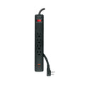 Multicontacto 4 entradas, 1 USB A 1 USB C, negro, VOLTECK