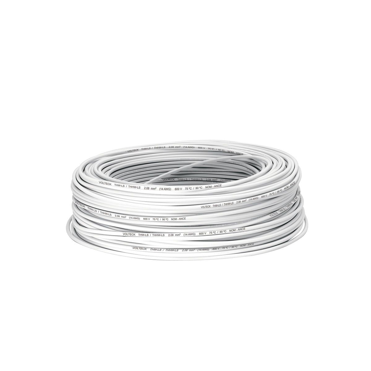 Rollo de 100 m de cable THHW-LS 14 AWG blanco, VOLTECK