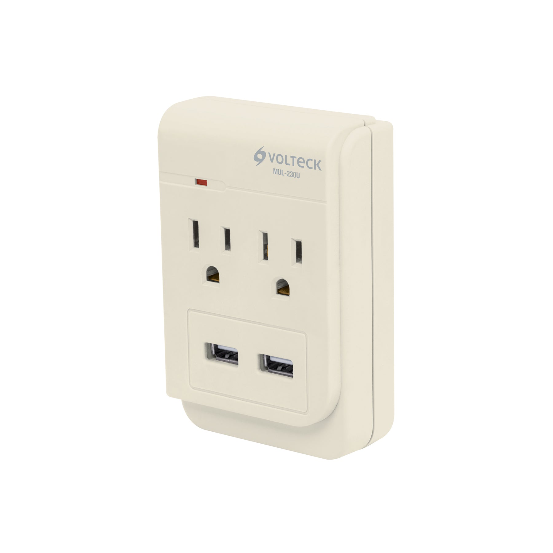 Multicontacto, 2 entradas y 2 entradas USB, 2 polos tierra