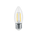 Foco LED filamento 3 W, vela, 2700K luz ambar, E26, VOLTECK