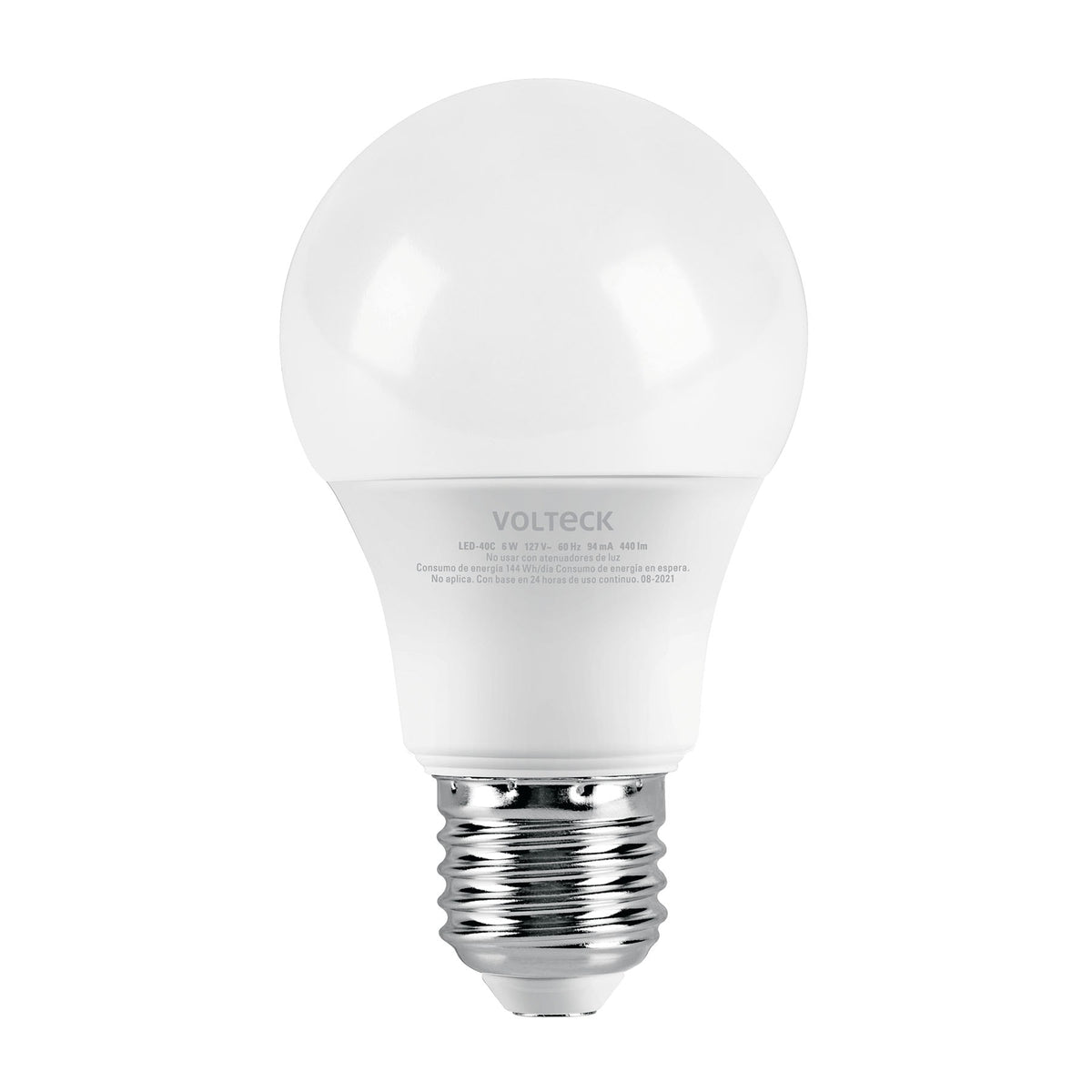 Foco LED 6W (40W) A19, 3000K blanca cálida, 440 lm, blíster