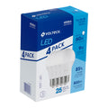 Pack 4 focos LED 9W (60W) A19, 6500K blanca fría, 800 lm