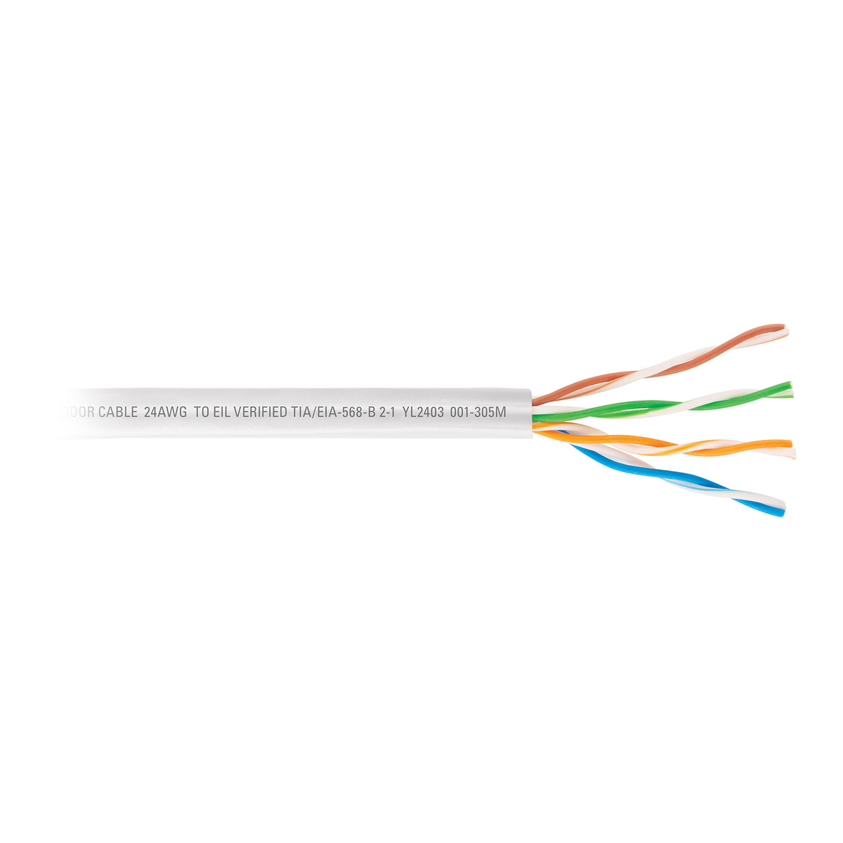 Metro de cable UTP CAT5E, Bobina de 305m, blanco, VOLTECK