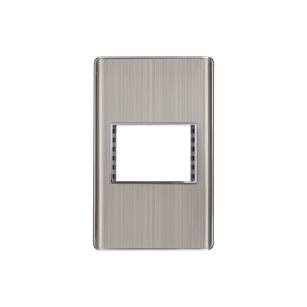 Placa de acero inox con 1 ventana 1.5 módulos, línea Lisboa