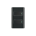 Placa armada negra 1 interruptor y 1 de 3 vías 1 mód, Lisboa