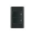 Placa armada negra 1 interruptor y 1 de 3vías 1.5mód,Lisboa