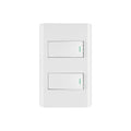Placa armada blanca 1 interruptor y 1 de 3 vías 1 mód,Lisboa
