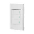 Placa armada blanca 2 interruptores 1 de 3 vías 1 mód,Lisboa