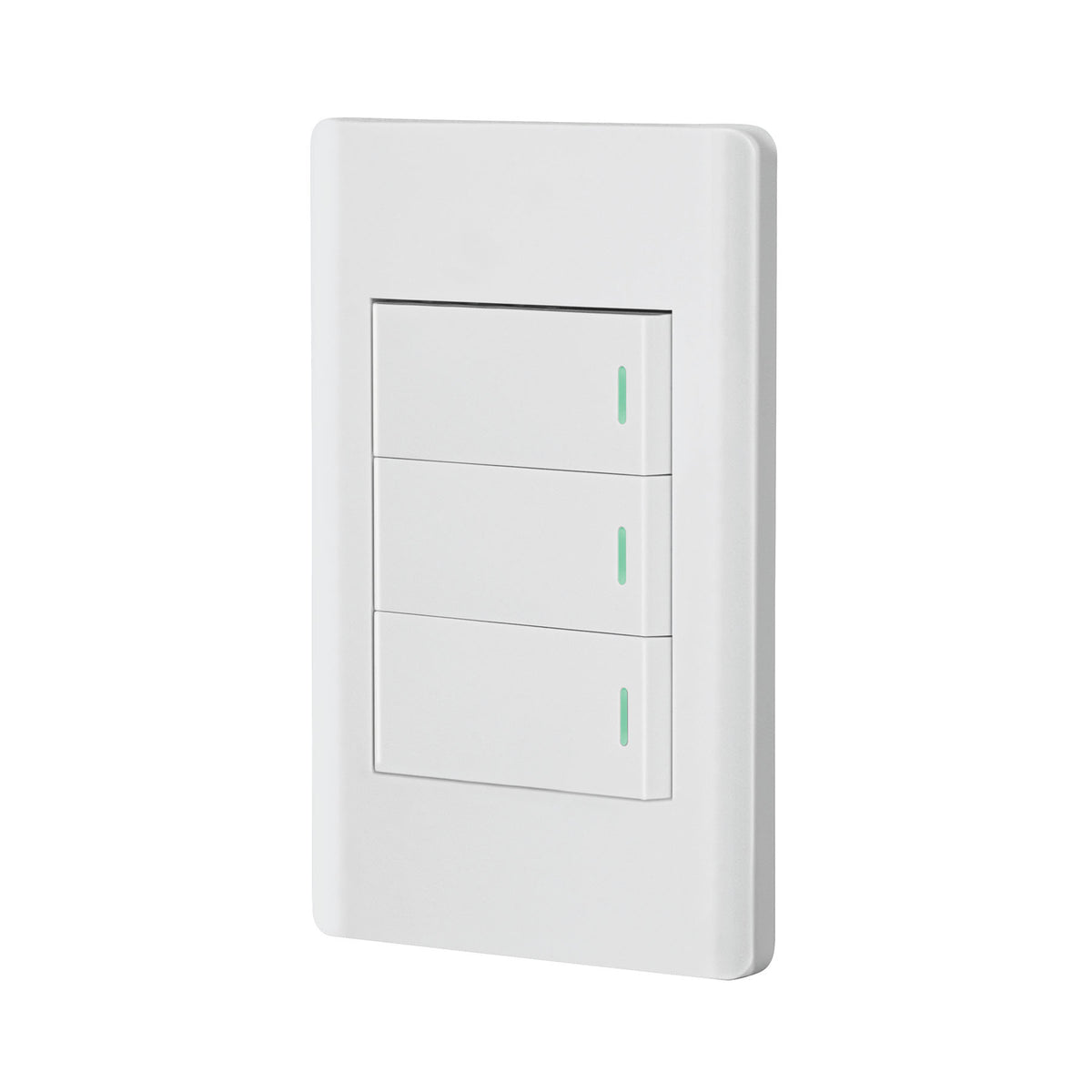 Placa armada blanca 2 interruptores 1 de 3 vías 1 mód,Lisboa