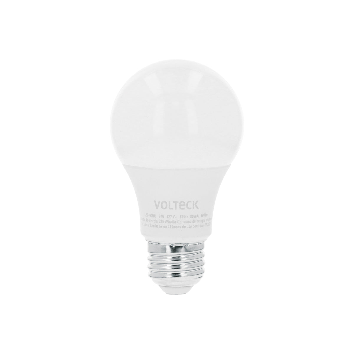 Foco LED 9W (60W) A19 3000K blanca cálida atenuable, VOLTECK