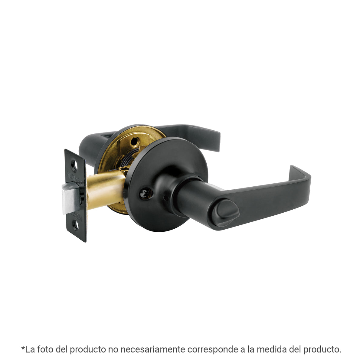 Cerradura manija 'Siena' p/recámara, negro mate, HERMEX