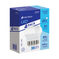 Pack 4 focos LED 6W (40W) A19, 6500K blanca fría, 440 lm