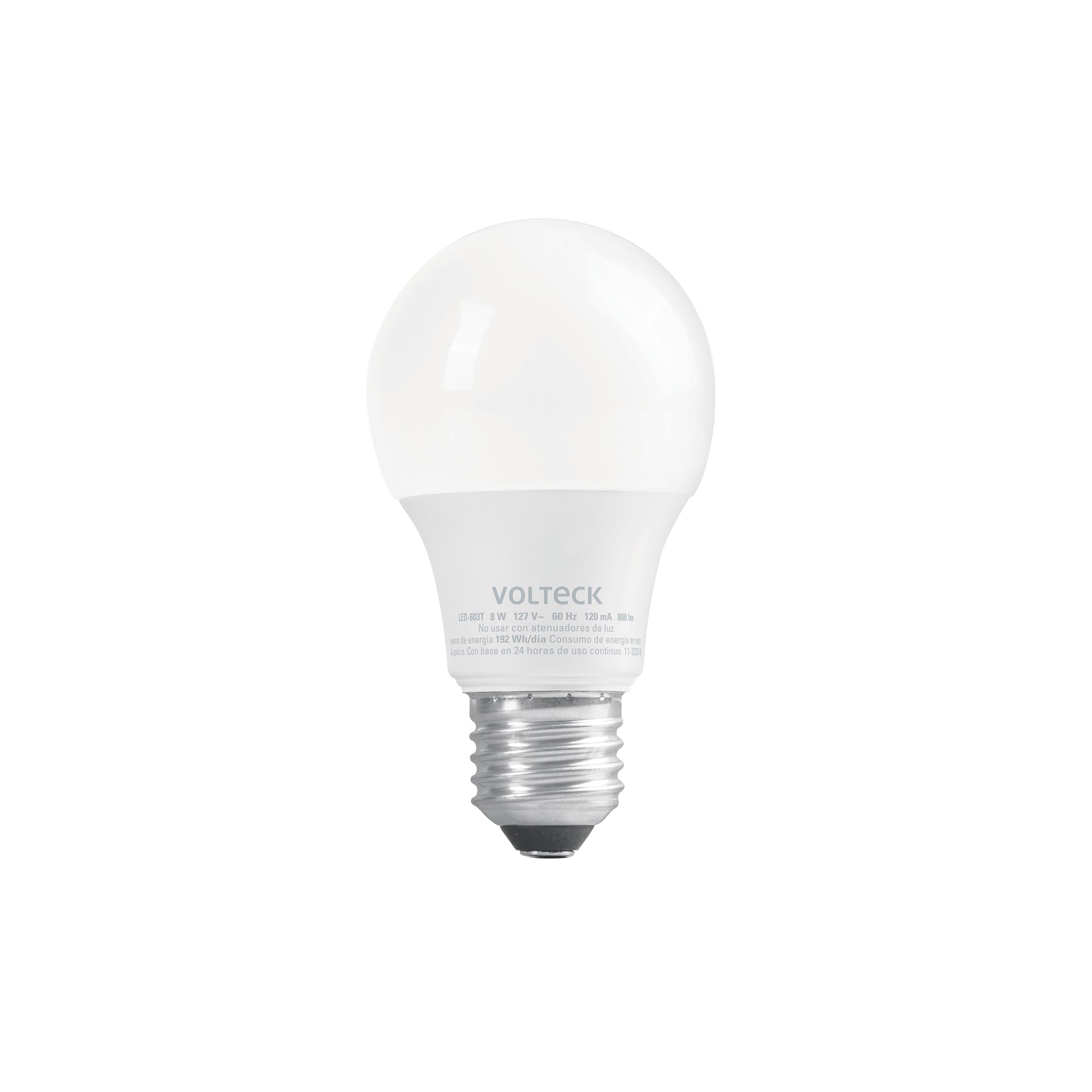 Foco LED 8W (60W) A19, con 3 tonos de luz, VOLTECK