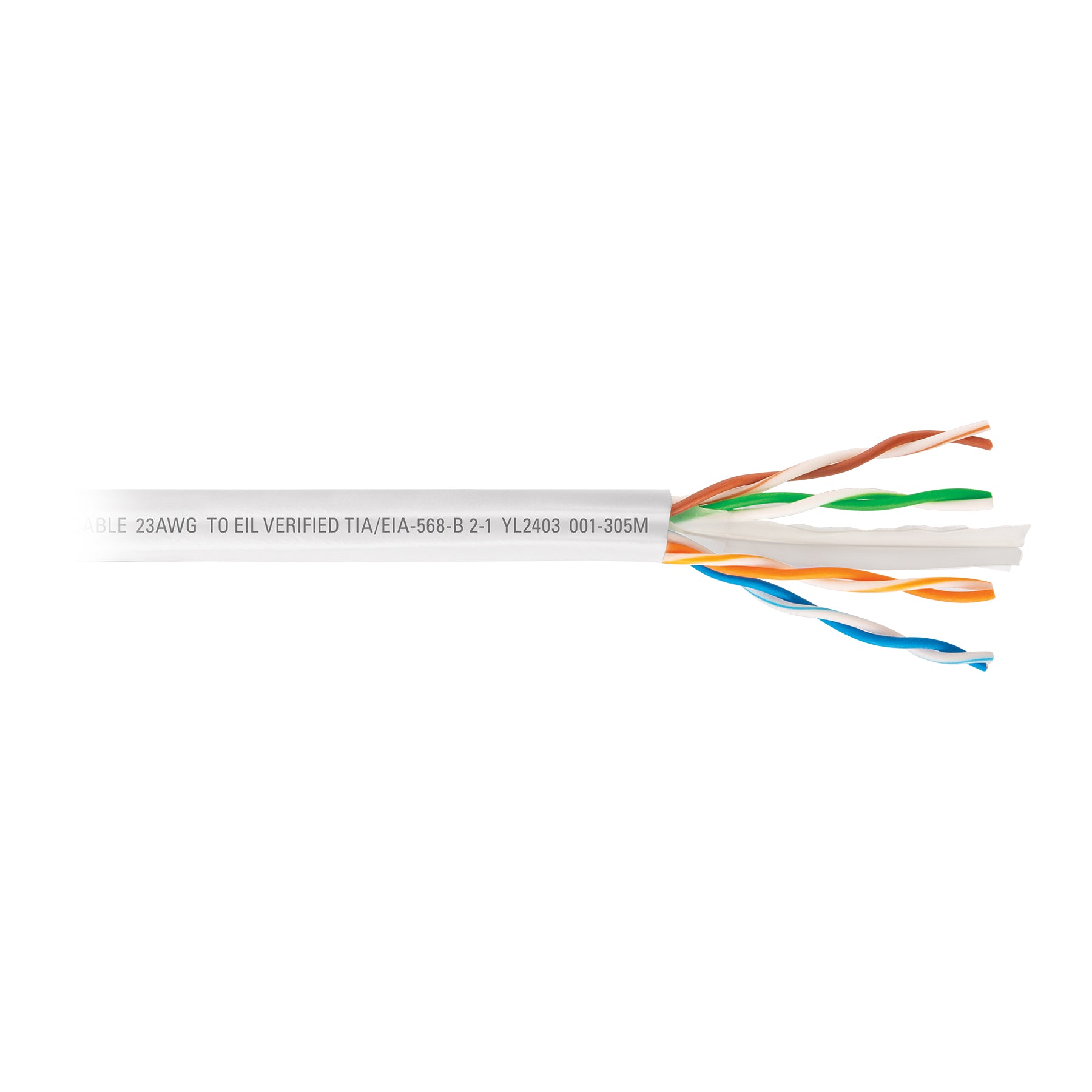 Metro de cable UTP CAT6, Bobina de 305m, blanco, VOLTECK