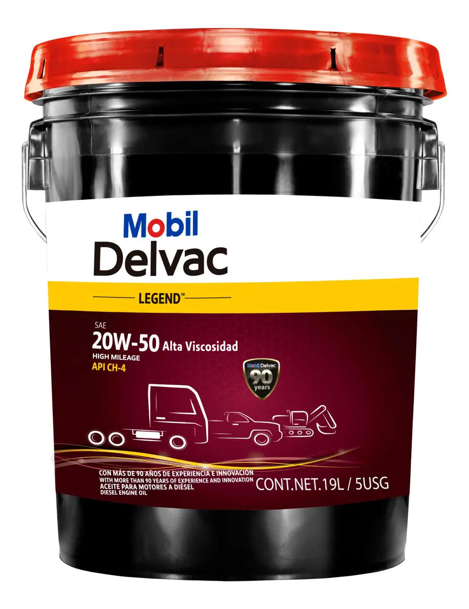 Aceite Mobil Delvac Legend 20W-50 Alto Kilometraje Cubeta 19L
