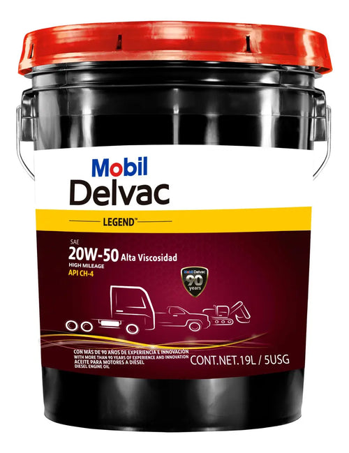 Aceite Mobil Delvac Legend 20W-50 Alto Kilometraje Cubeta 19L